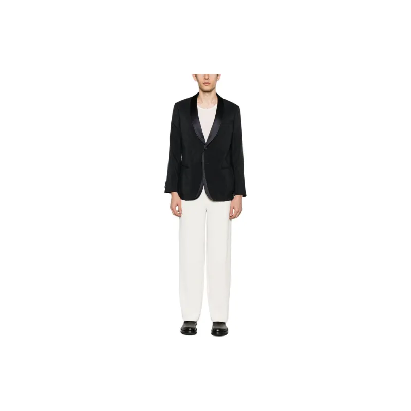 GIORGIO ARMANI Single Breasted Twill Blazer-1