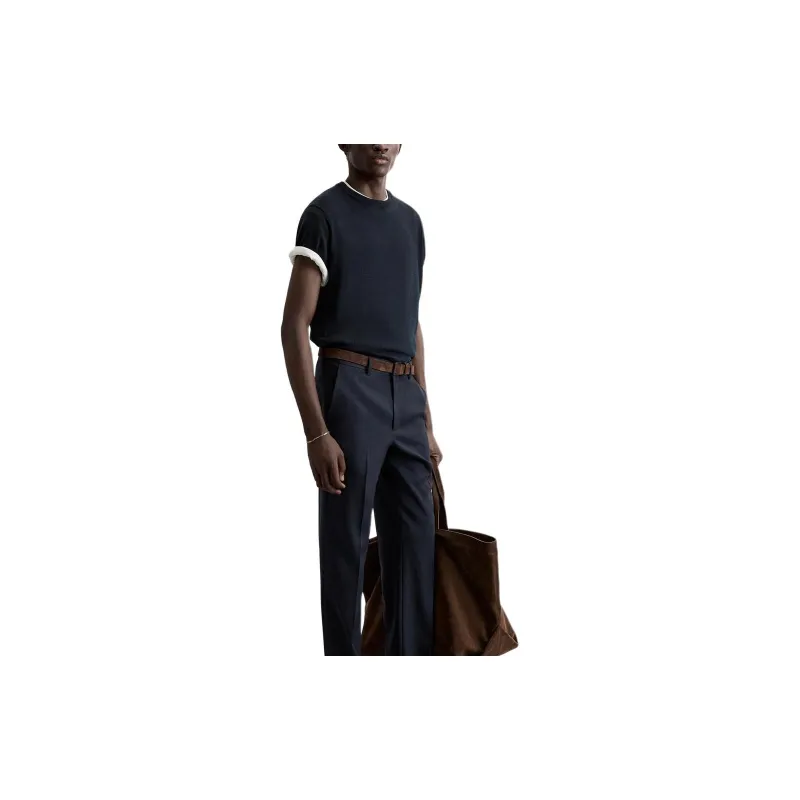 ZARA T Shirts Men Sea Blue-4