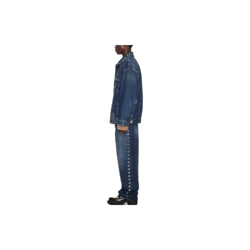 OFF WHITE Eyelet embellishment Denim Jacket-3