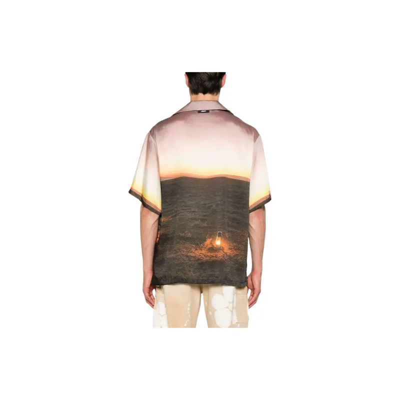 MSGM Graphic print Satin Shirt-2