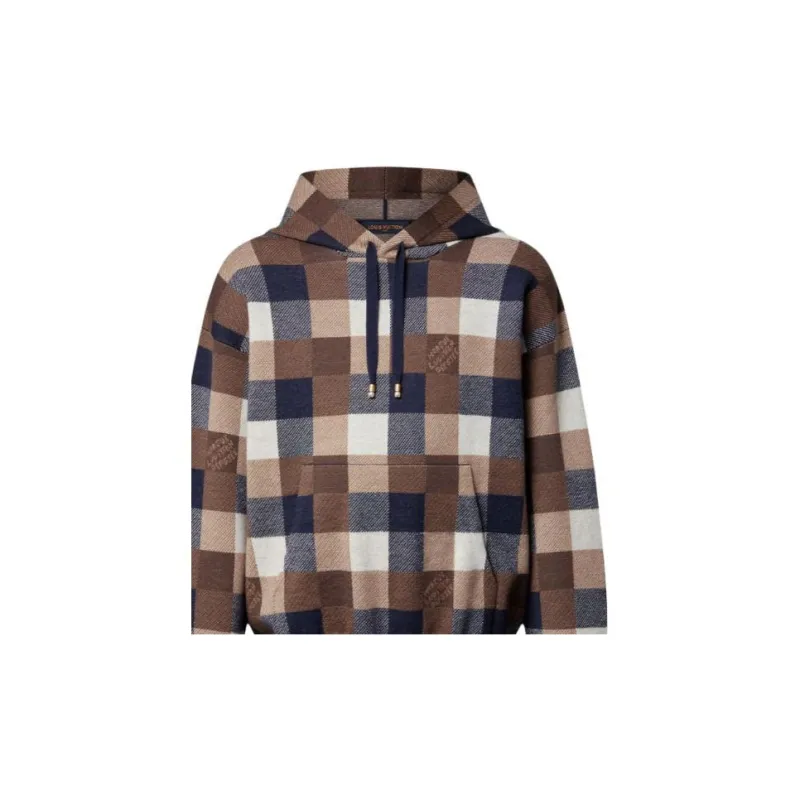 LOUIS VUITTON Damier Cashmere And Wool Blend Hoodie-5