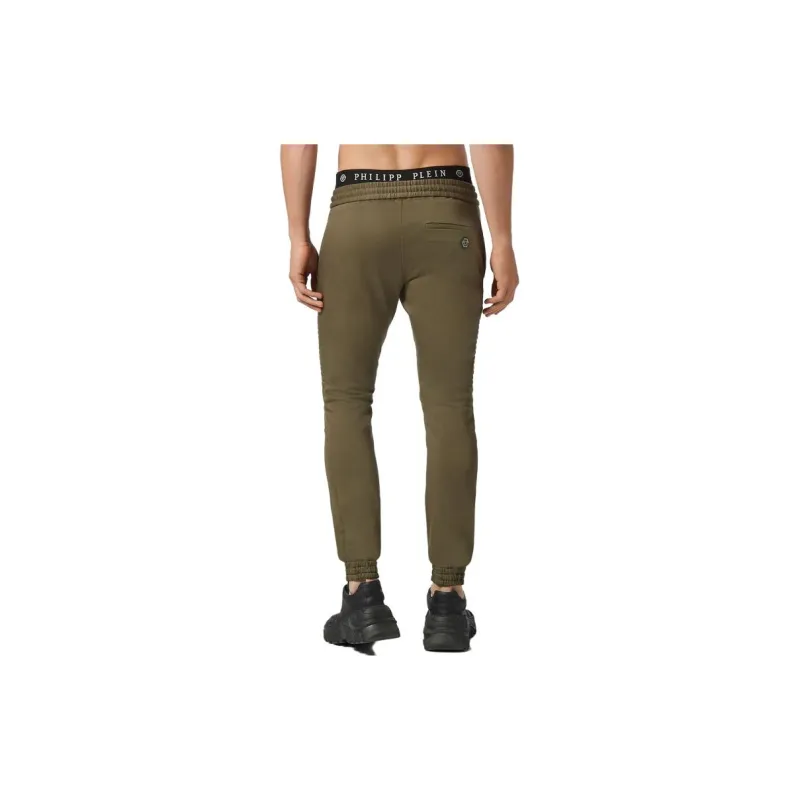 PHILIPP PLEIN Knitted Sports Pants Men's Olive Green-2