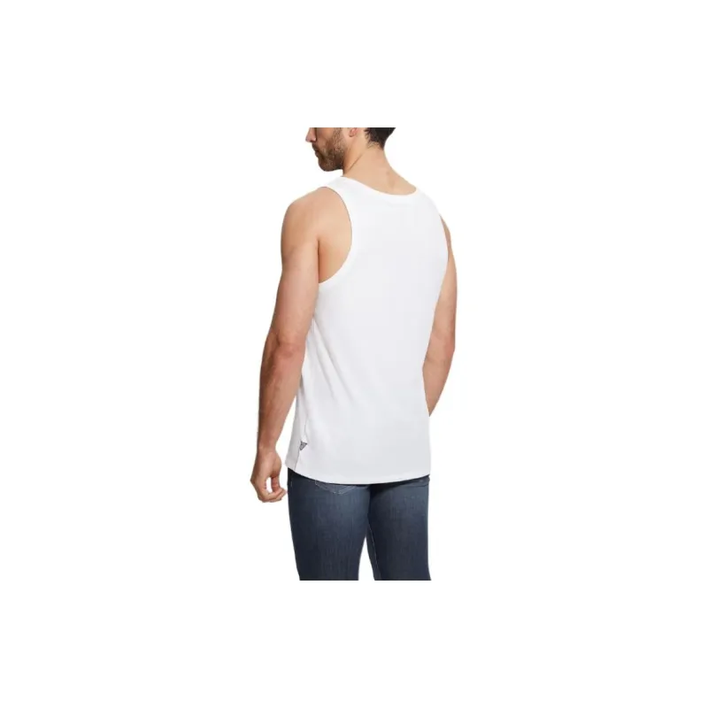 GUESS Eco Pride Logo Tank T-Shirt Men's White-3