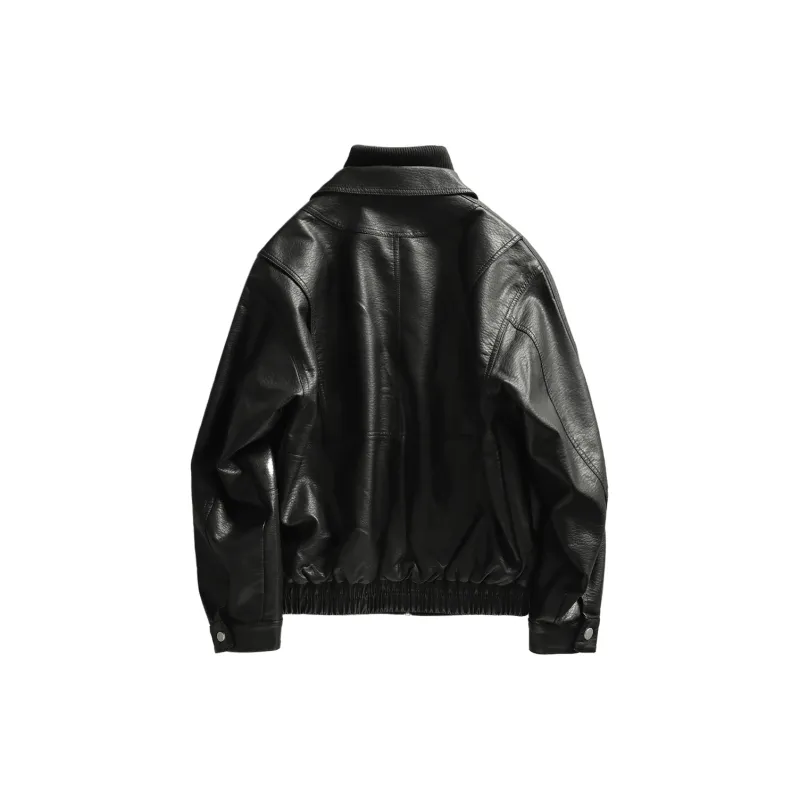 WILD LEADER Leather Jacket Unisex Classic Black-1