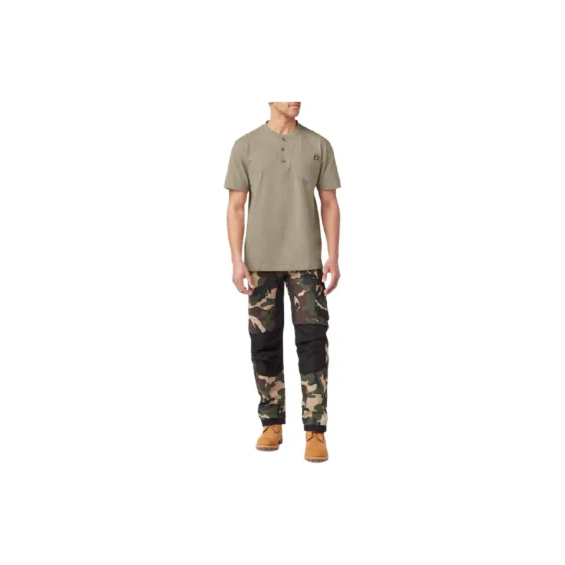 Dickies Heavyweight Short Sleeve Henley T-Shirt T-Shirt Men's Brown-3