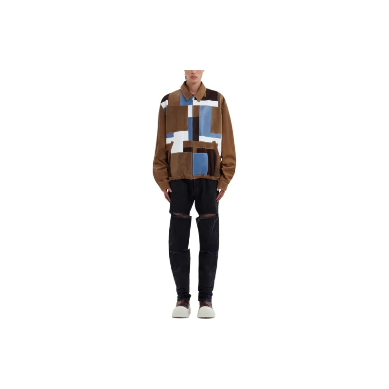 MARNI Patchwork design Leather Jacket-1