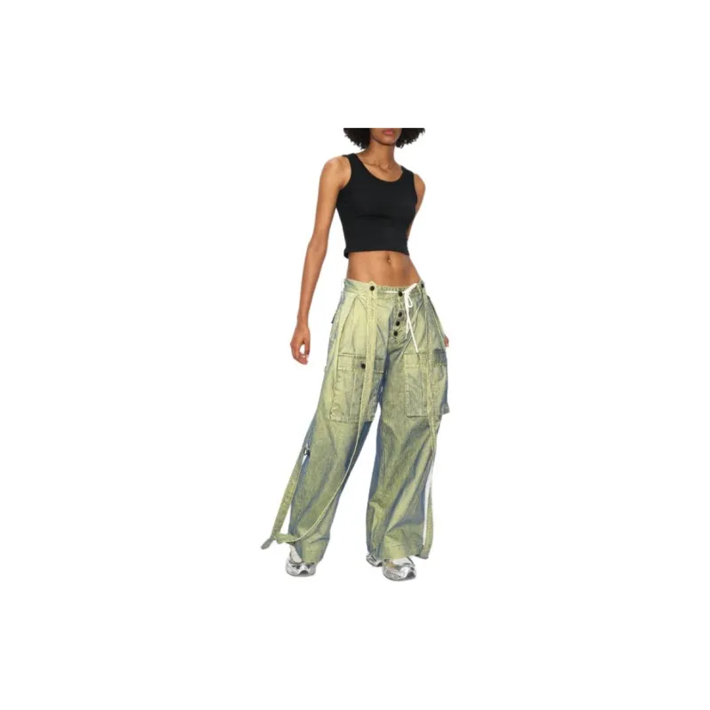 FRIED RICE Casual Pants Unisex Green-1