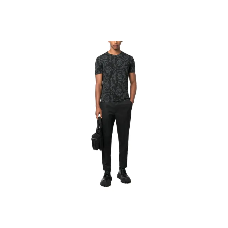 VERSACE Baroque Printed Crewneck T Shirt-1