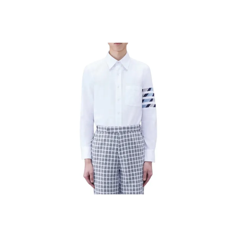 THOM BROWNE 4 Bar Striped Buttoned Shirt-2