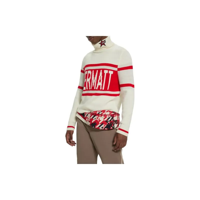 HUGO BOSS x PERFECT MOMENT Collaboration Virgin-Wool Sweater With 'Zermatt' Intarsia Sweater Unisex White-1
