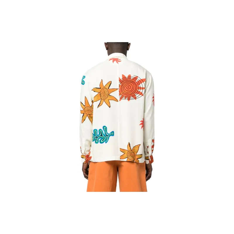 Jacquemus La Chemise Baou Embroidered Sun Logo Shirt-2