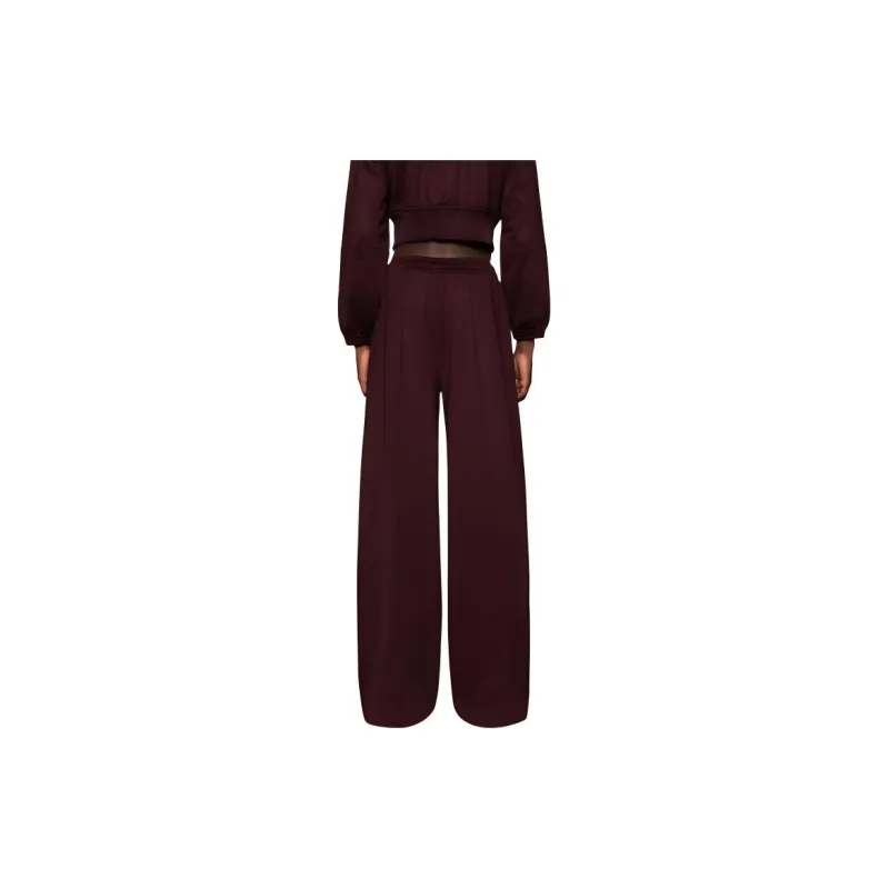 Reebok Wide-Cut Track Pants Knitted Sports Pants Unisex Dark Red-2