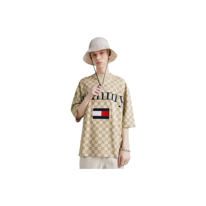 Tommy Hilfiger T Shirts Unisex ACI Khaki Print-1