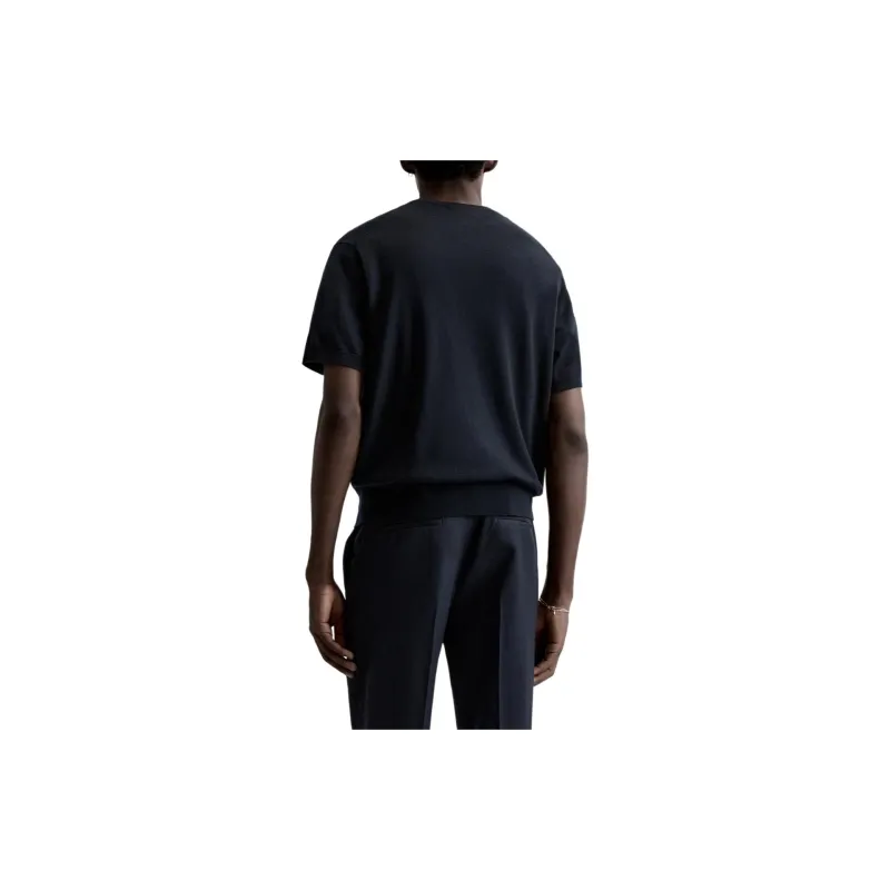 ZARA T Shirts Men Sea Blue-3