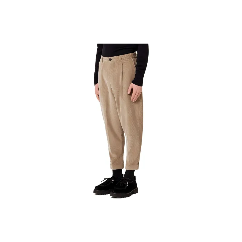 AMIPARIS Tapered Corduroy Cropped Trousers-3