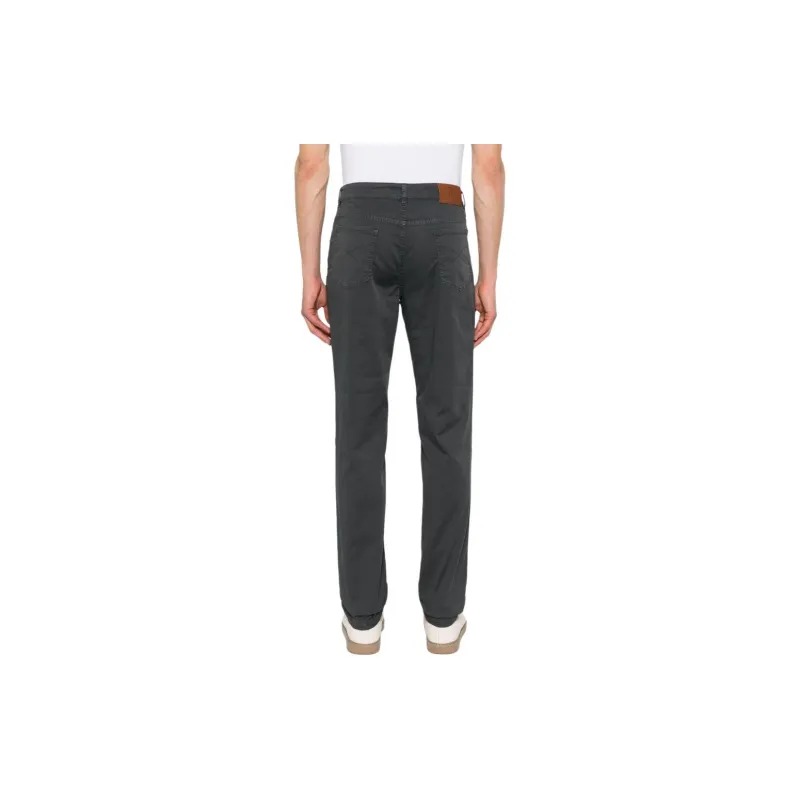 Brunello Cucinelli Logo embroidered Straight leg Trousers-2