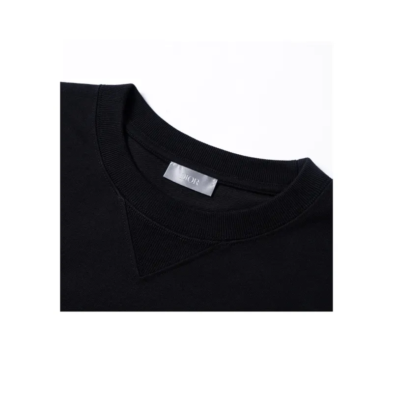 DIOR Logo Patch Round Neck T Shirt-5