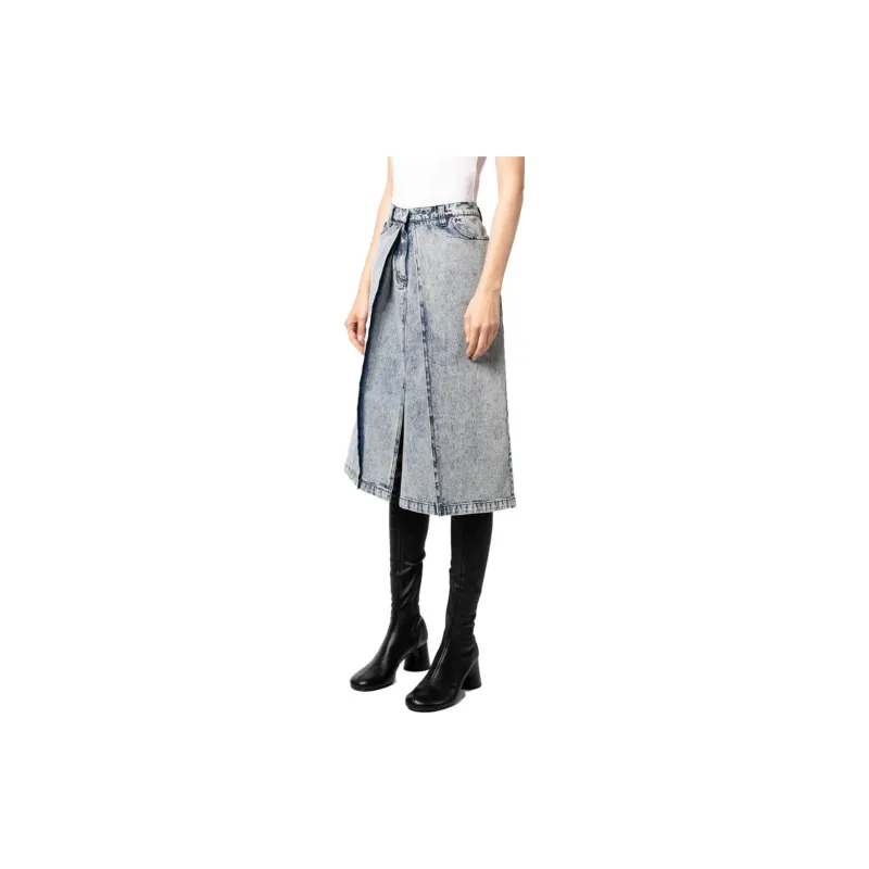 3.1 phillip lim Overdyed Denim Pleated Skirt-3
