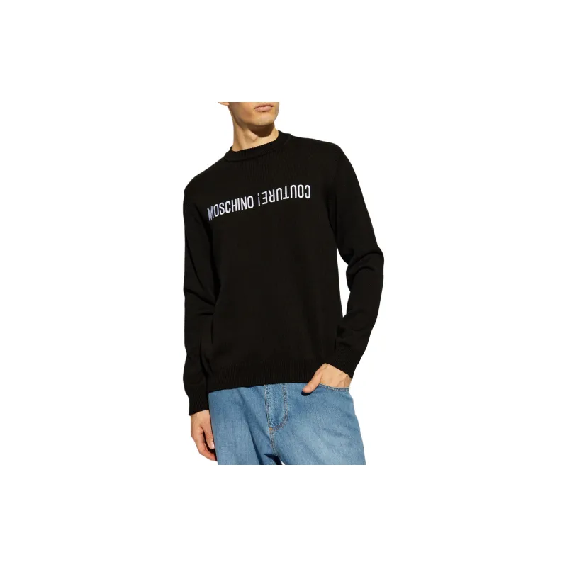 MOSCHINO Logo Embroidered Crewneck Jumper-1