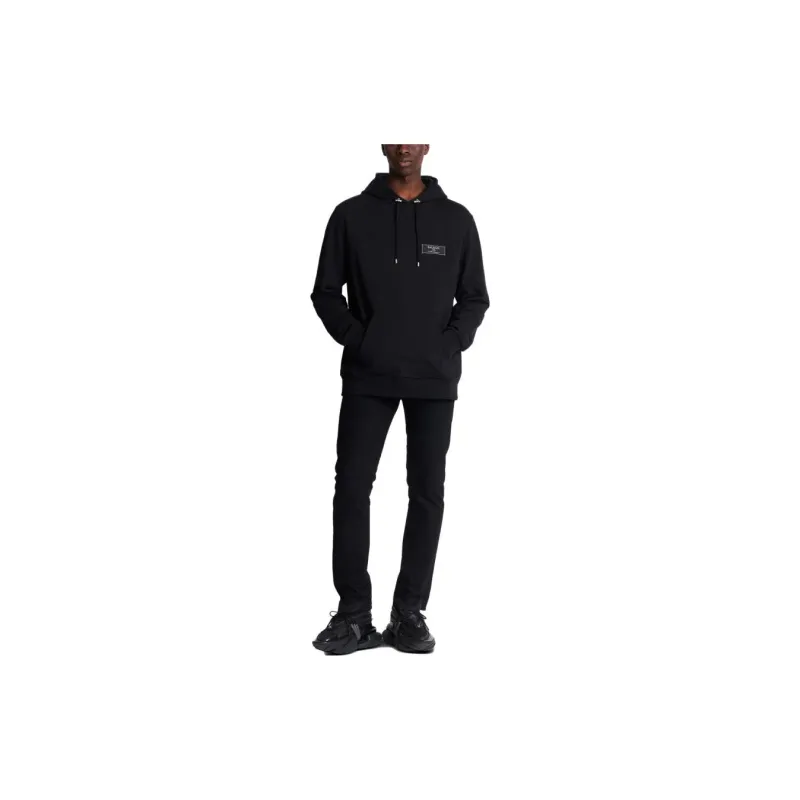 BALMAIN Logo Patch Drawstring Hoodie-1