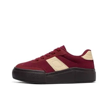 B10CROWN Anti Slip And Wear Resistant Lightweight Low Top Skateboard Shoes Women's Cora Red