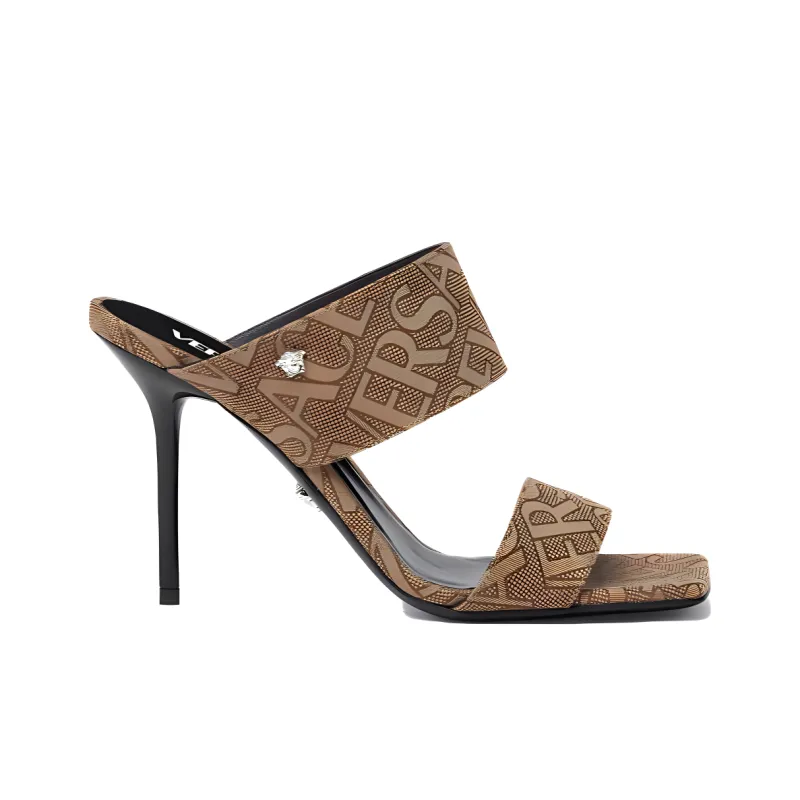 VERSACE Allover 95mm Jacquard Mules-1