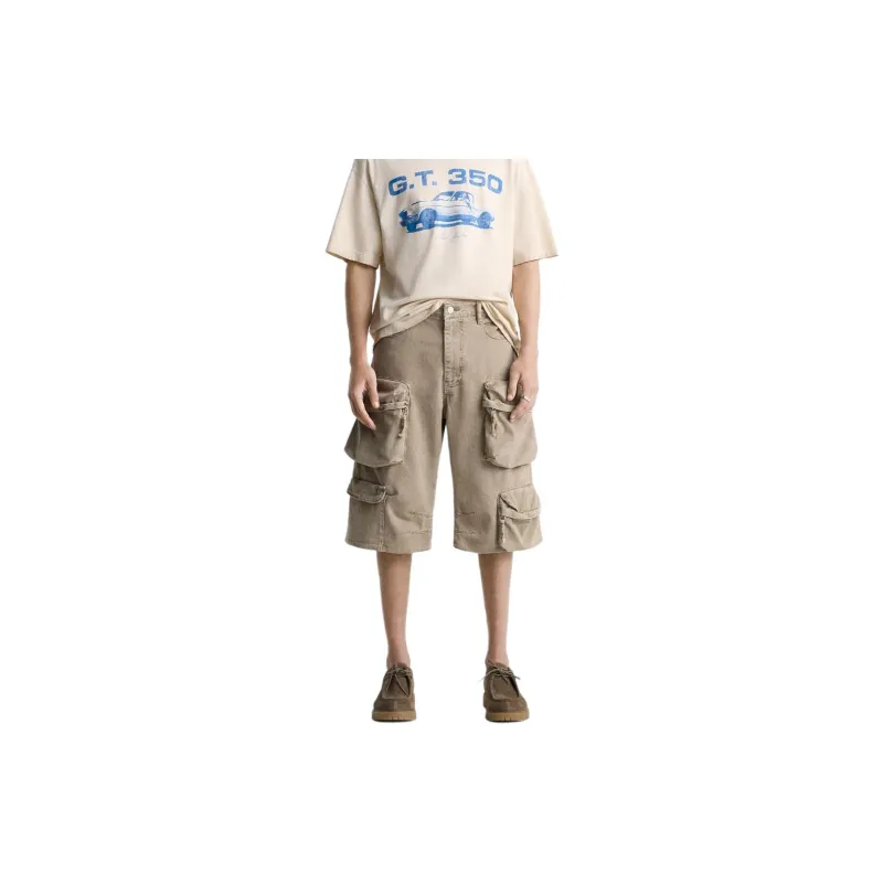 ZARA Cargo Shorts Men Light Brown Yellow-2