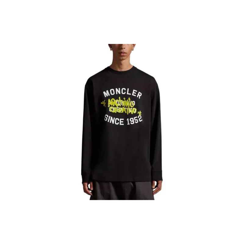 Moncler Logo Long Sleeve T-Shirt T-Shirt Men's Black-1