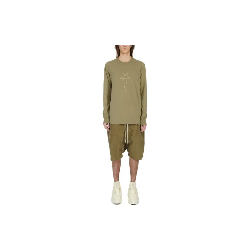Rick Owens DRKSHDW Pentagram Logo print Cotton T shirt-3