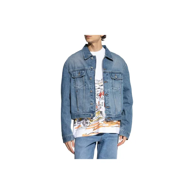 Jacquemus Collared Button Up Denim Jacket-2