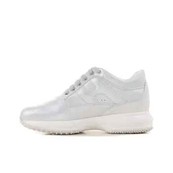 HOGAN Interactive Low Top Casual Shoes Women's Silver White