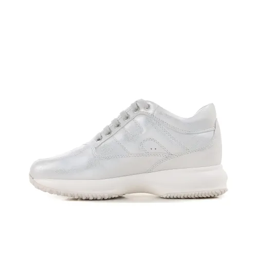 HOGAN Interactive Low Top Casual Shoes Women's Silver White