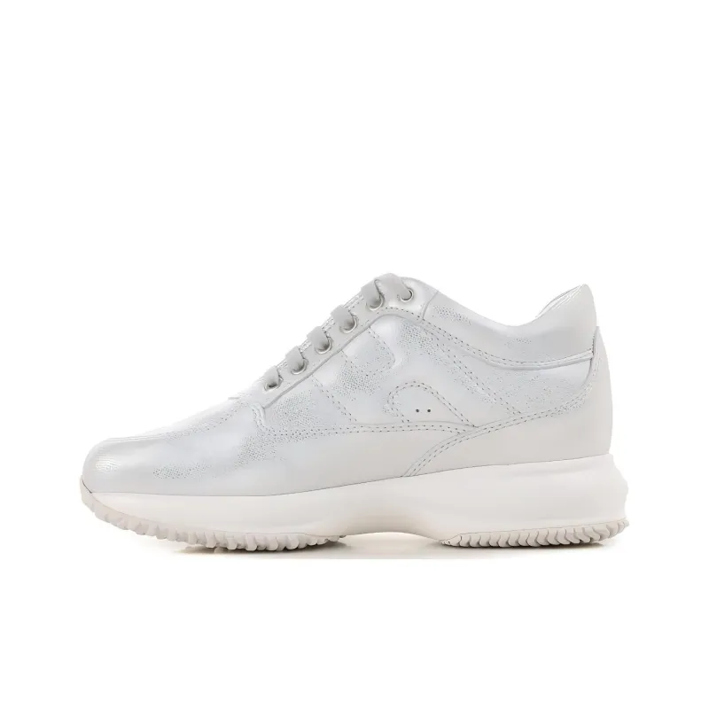 HOGAN Interactive Low Top Casual Shoes Women's Silver White-0