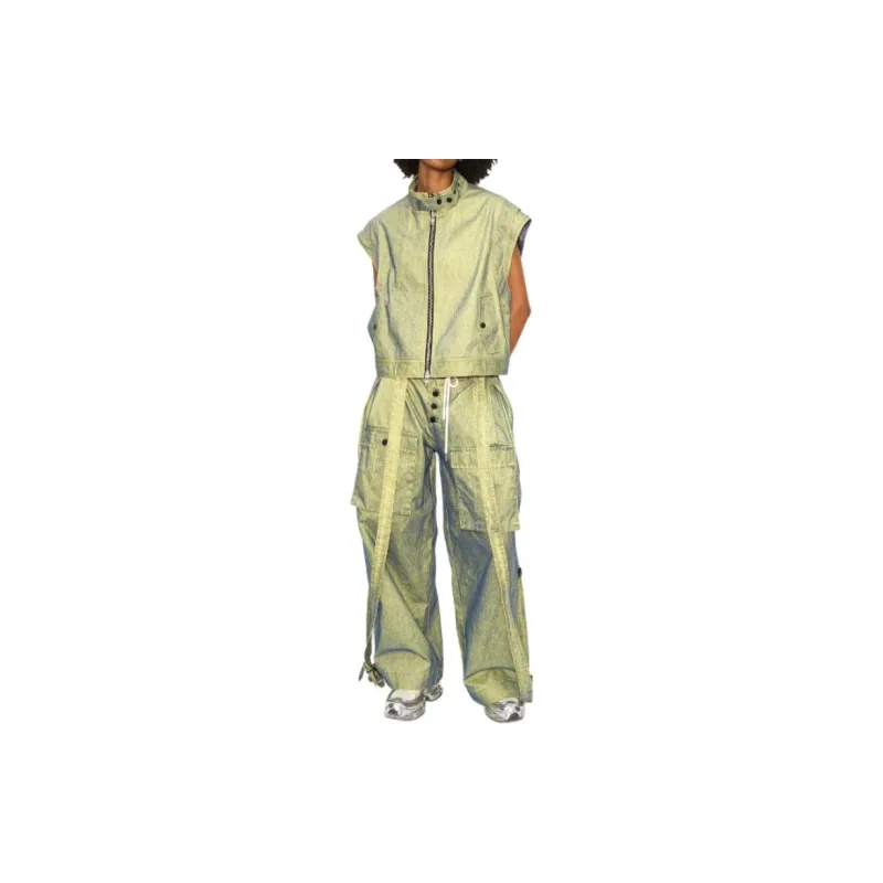 FRIED RICE Casual Pants Unisex Green-4