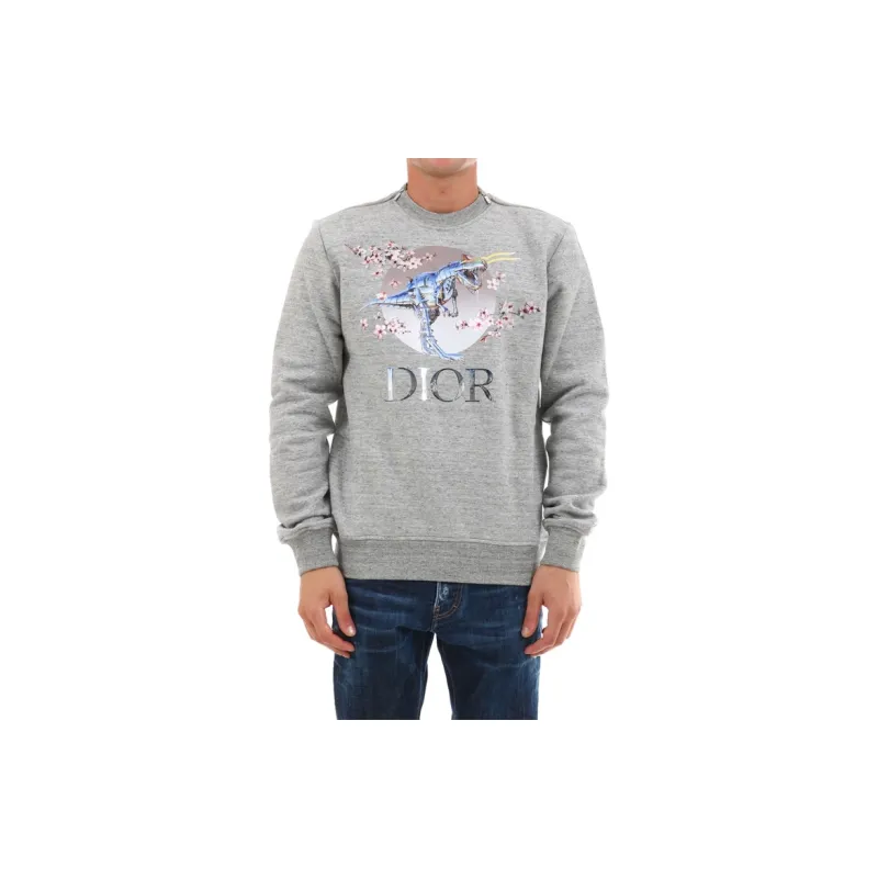 DIOR Quarterly New Products Sweatshirts Unisex Gray-3