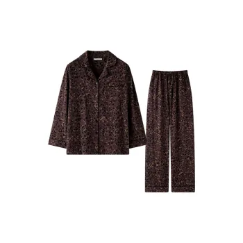MEITENG Pajama Set Spring And Fall Season Women's Brown