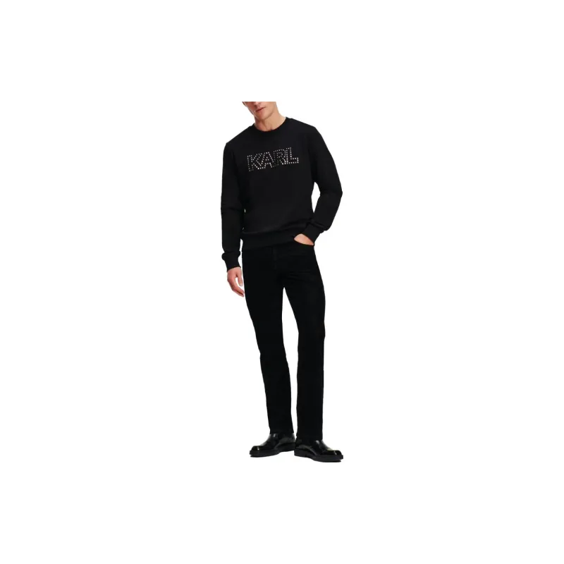KARL LAGERFELD Stud-embellished Crew-neck Sweatshirt-1