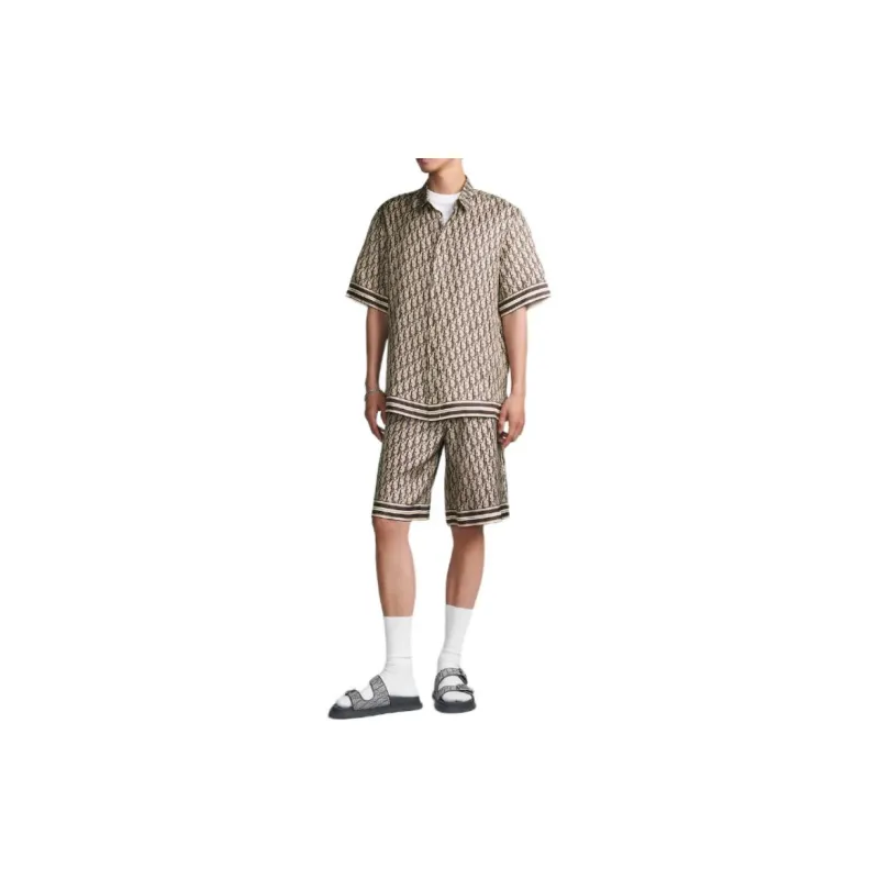 DIOR Casual Shorts Men Brown-3