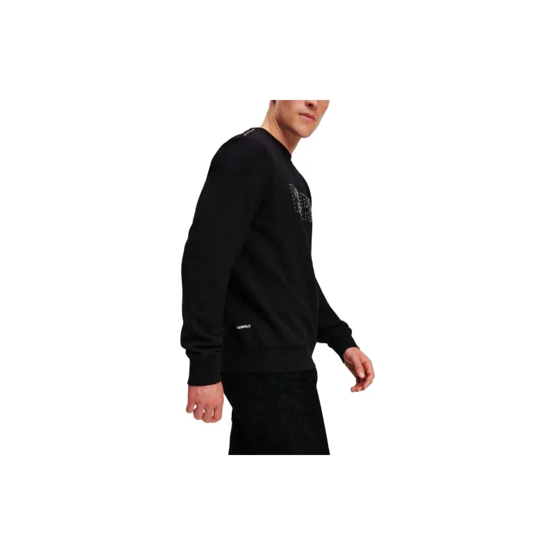 KARL LAGERFELD Stud-embellished Crew-neck Sweatshirt-4
