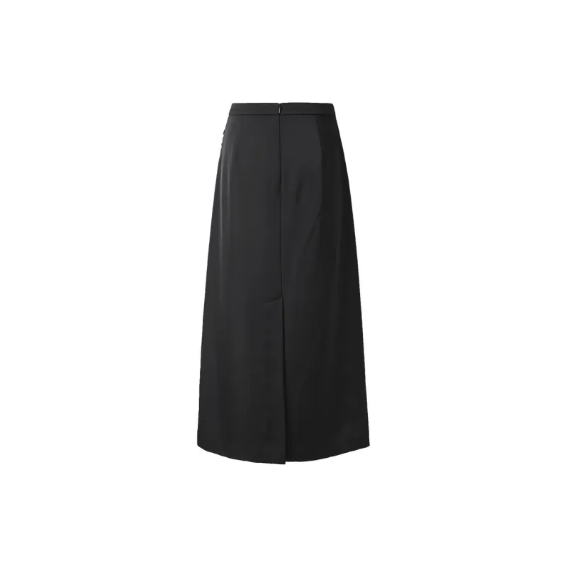 3COLOUR Casual Long Skirt Women's Classic Black-1