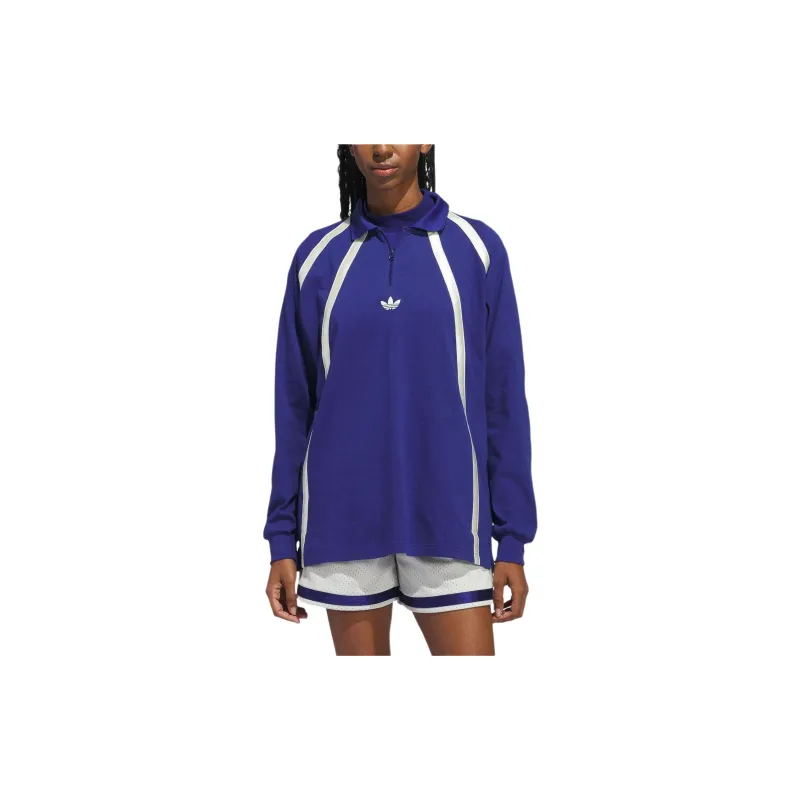 Adidas Originals RUGBY LONG SLEEVE POLO SHIRT Polo Shirt Unisex Victory Blue-1
