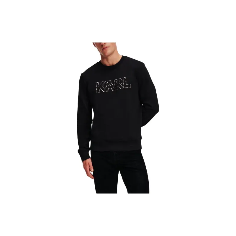 KARL LAGERFELD Stud-embellished Crew-neck Sweatshirt-2