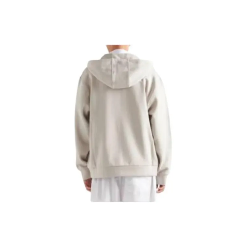 PRADA Cotton And Cashmere Hoodie Jackets Coats Men's Chalk White-4