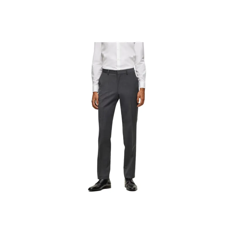 HUGO BOSS Formal Trousers In A Wool Blend Casual Pants Men's Gray-2