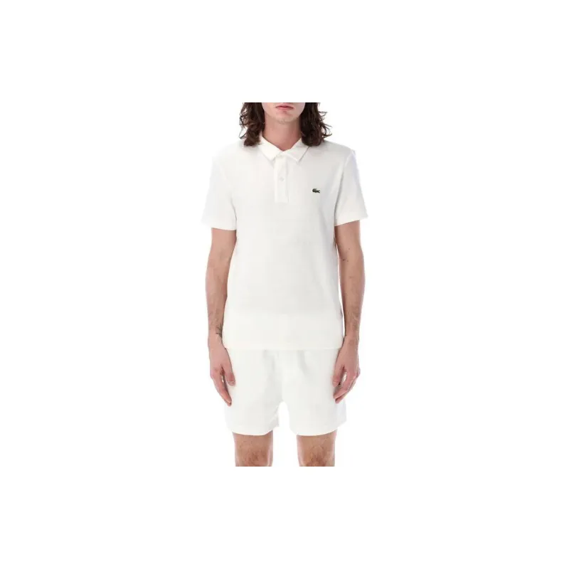 LACOSTE Logo appliqué Velvet Polo Shirt-1