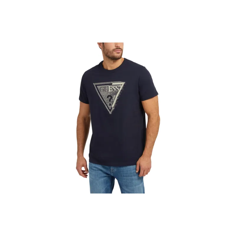 GUESS Triangle Logo T-Shirt T-Shirt Men's Marine Blue-2