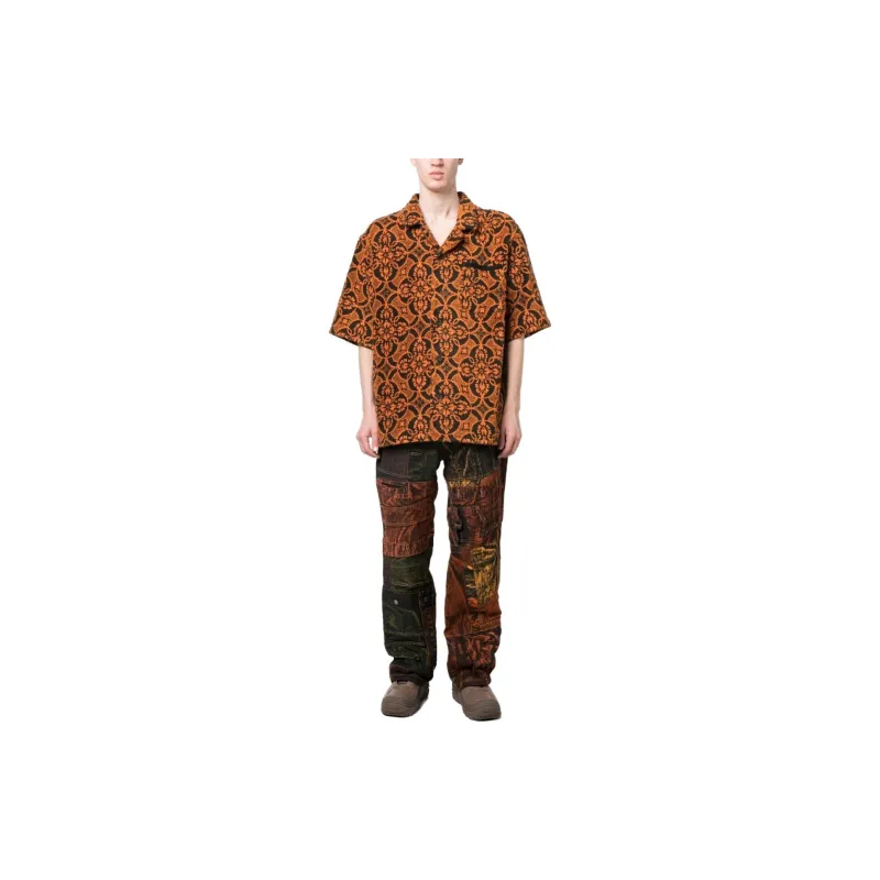 Marine Serre Oriental Towel print.short sleeve Shirt-1