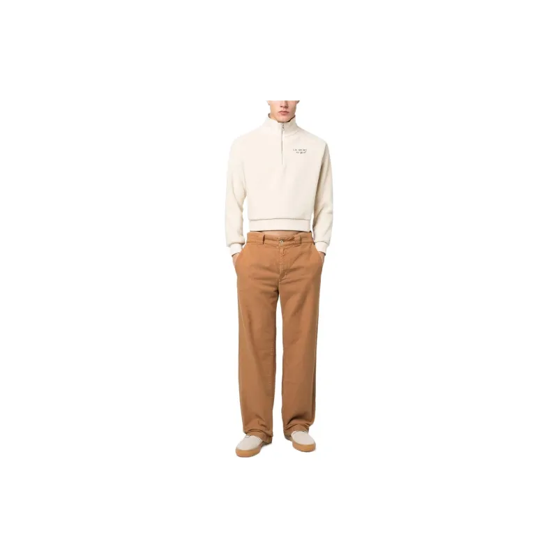 SPORTY & RICH Logo embroidered Half zip Jumper-1