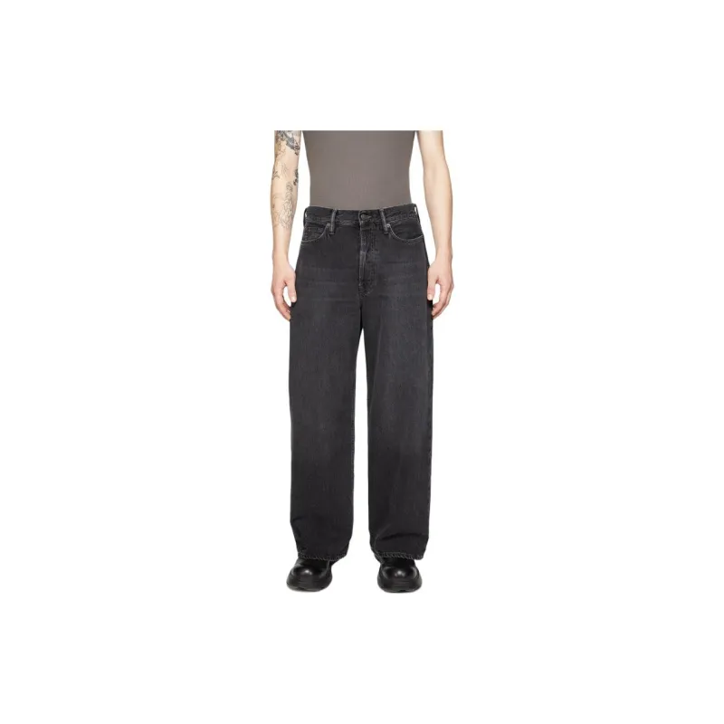Acne Studios Logo Patch Wide Leg Jeans-1