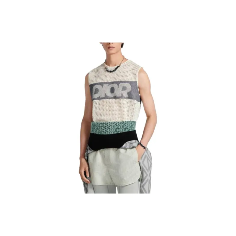 DIOR SLEEVELESS T Shirt Men's White-2
